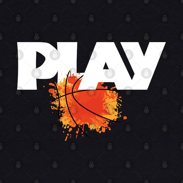 Play Basketball White Texts with Cool Designed Ball by PongPete